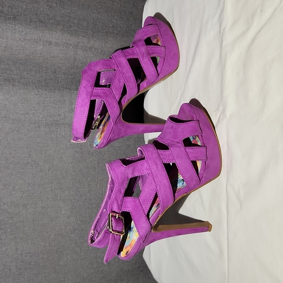 Qupud Purple platform heels size 7 - Picture 5 of 9
